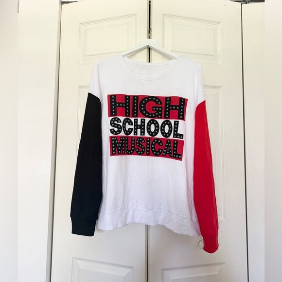 Disney High School Musical Graphic Colorblock Crewneck Sweatshirt Size XL - Picture 2 of 5